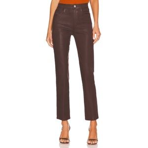 NWT Frame Le Sylvie Coated High Rise Slender Straight Jeans